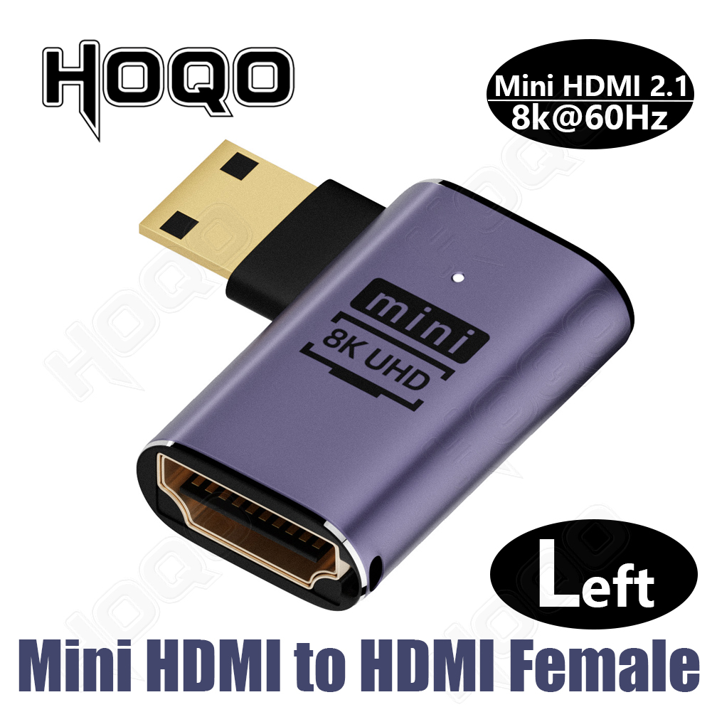 HDMI 90-Grad-Adapter, 8 K, 4 K, 270 Grad, HDMI-Adapter, Stecker auf Stecker/Buchse auf Buchse, nach unten rechts, linker Winkel, Keystone, klein, digital: Kakifarbig