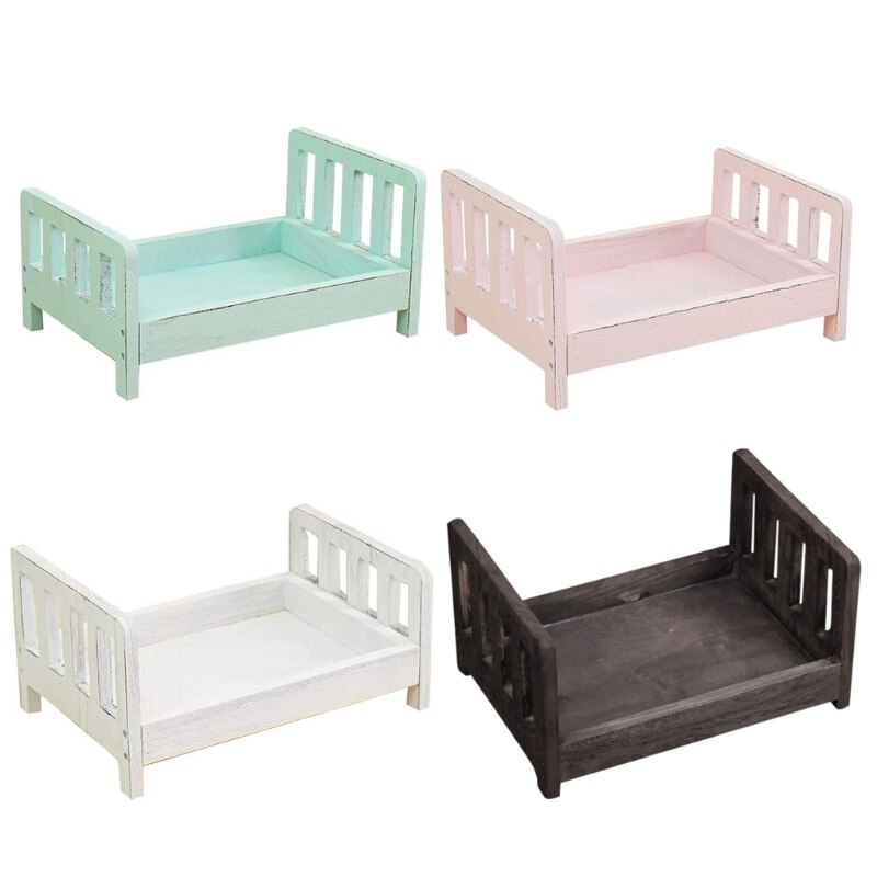 Accesorios de fondo para fotografía de recién nacido, cama desmontable de madera, accesorios para fotografía de bebé