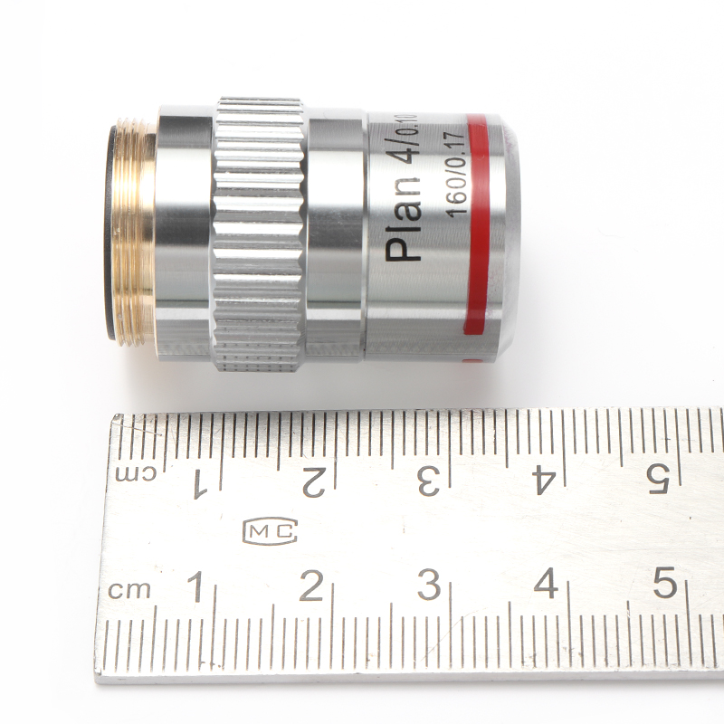 Biomicroscope System Achromatic RMS Thread Plan Field-correction 4X Biological Microscope Objectives Lens