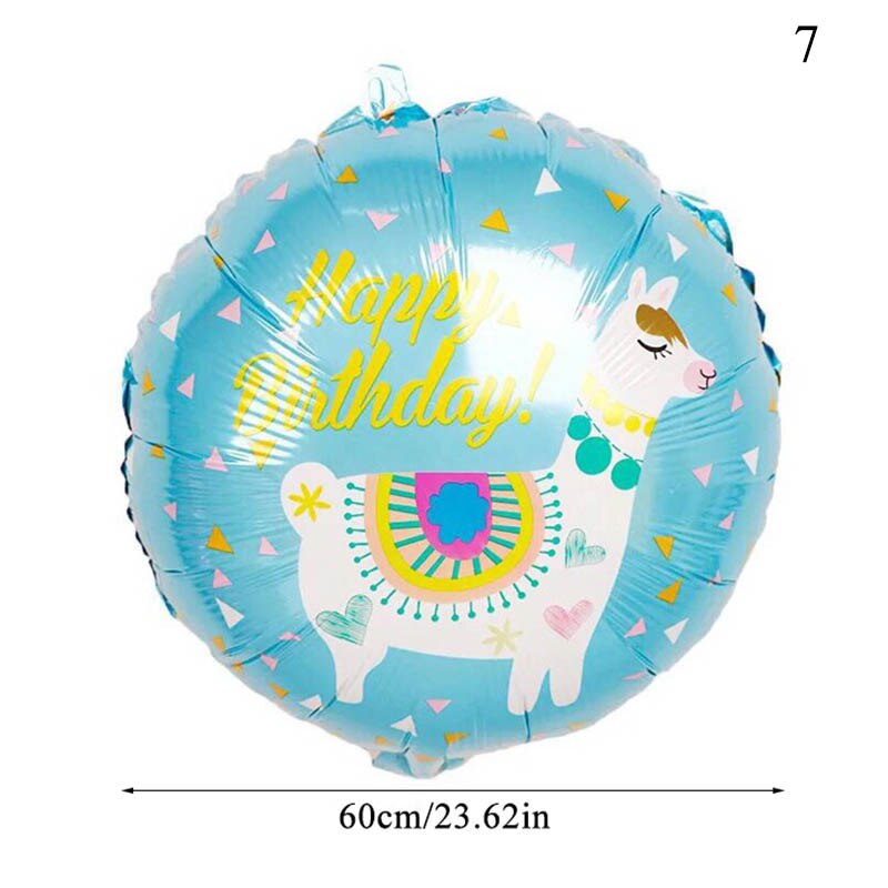1Pcs 4D Cartoon Dier Alpaca Folie Helium Ballon Leuke Lama Opblaasbare Ronde Ballons Kinderen Baby Verjaardagsfeestje Decoraties: 7