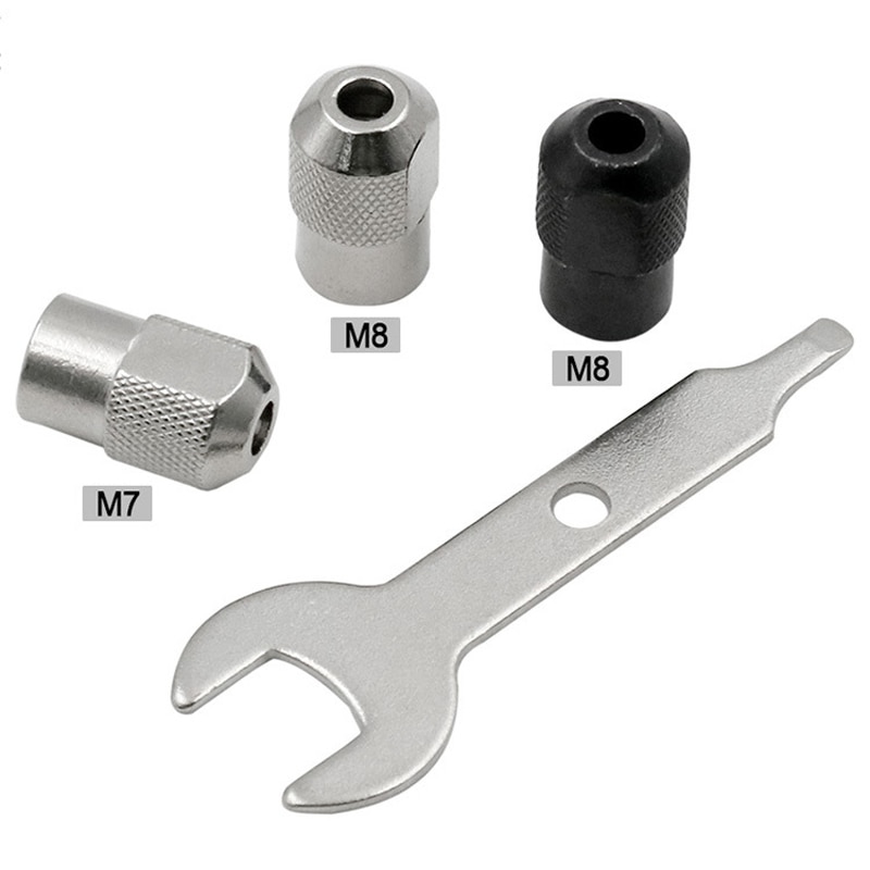 4 Stks/set M7 M8x0.75 Elektrische Chuck Rotary Tool Accessoires Multi Chuck Met Wrench Keyless Sneller Bit Swaps Dremel Rotary Gereedschap