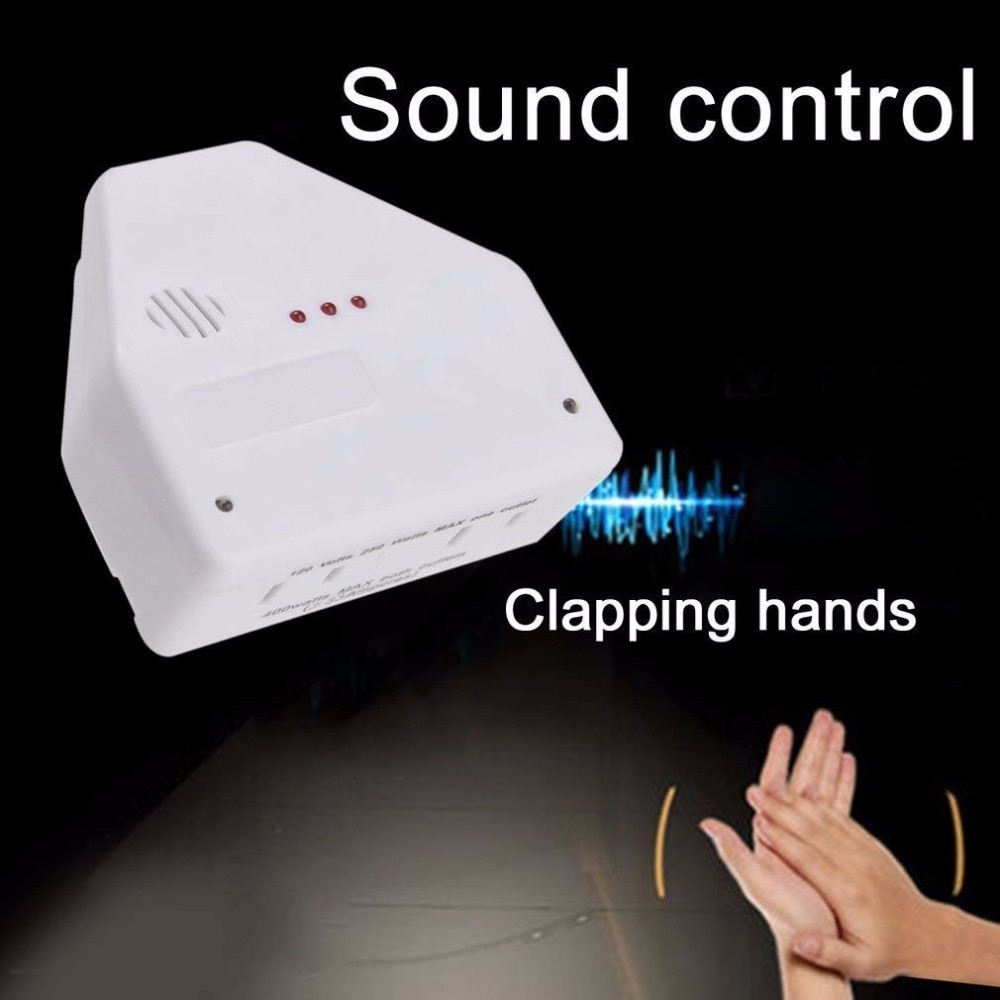 Ljudkontroll röstklapp induktionsbrytare ljud aktiverad på/av -knapp för hand klappa smart switch us plug 110v