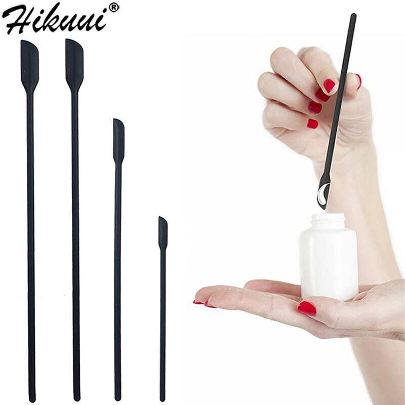 4 Stuks Mini Siliconen Spatels Keukengerei Voor Dunne Jar Skinny Openingen Flessen Tiny Schraper Cosmetische Schrapen Mengen Gereedschap