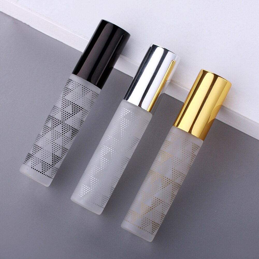 100 Stks/partij 10Ml Blad Patroon Frosted Parfum Fles Glas Verstuiver Aluminium Cap Spray Reizen Flessen: Bordeaux