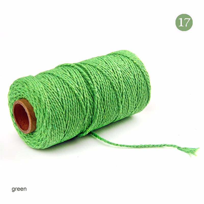 Snoet macrame snor reb håndværk håndlavet gør-det-selv bryllup indretning levering sytråd håndværker snor 100 yards bomuldssnore 19 farver: Grøn