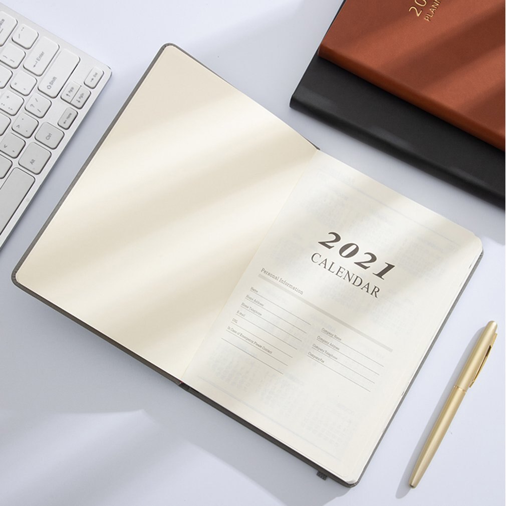 Black Schedule Notepad Inside Page A5 Efficiency Manual Planning Notebooks Planner Organizer Monthly Yearly Planner