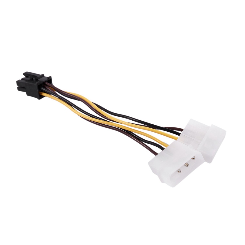 Um duplo de 4 pinos molex ide para 6 pinos pci-e placa gráfica adaptador de cabo conector de alimentação