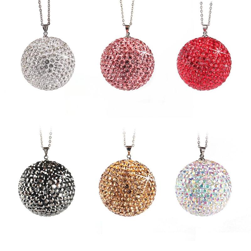 Bil anheng metallkjede rhinestone ball full kjedelig originalitet kul sjarm bakspeil hengende ornamenter