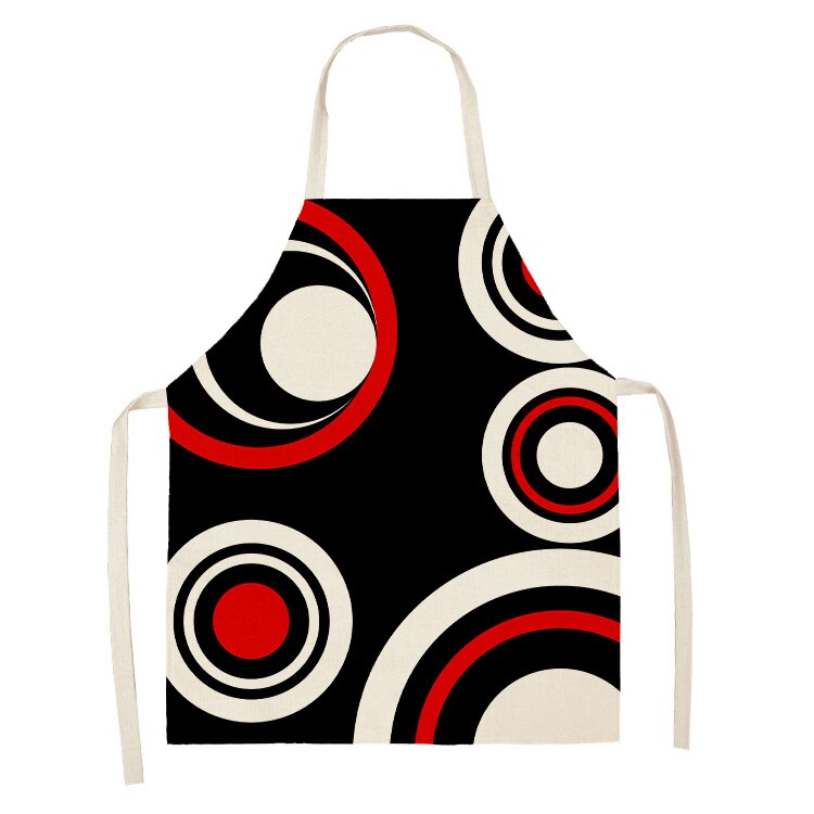 Creatieve Geometrische Patroon Schort Keuken Linnen Schort Vlekbestendig Mouwloze Halter Bib Chef Kok Dragen Kapper Bib: 7 / 47x38cm Kids size
