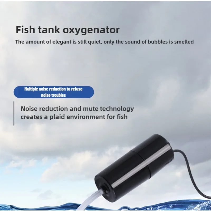 Mini-Belüfter, tragbares Aquarium-Zubehör, Aquarium-Sauerstoff-Luftpumpe, USB, kleiner Oxygenator für Aquarium, leiser Luftkompressor