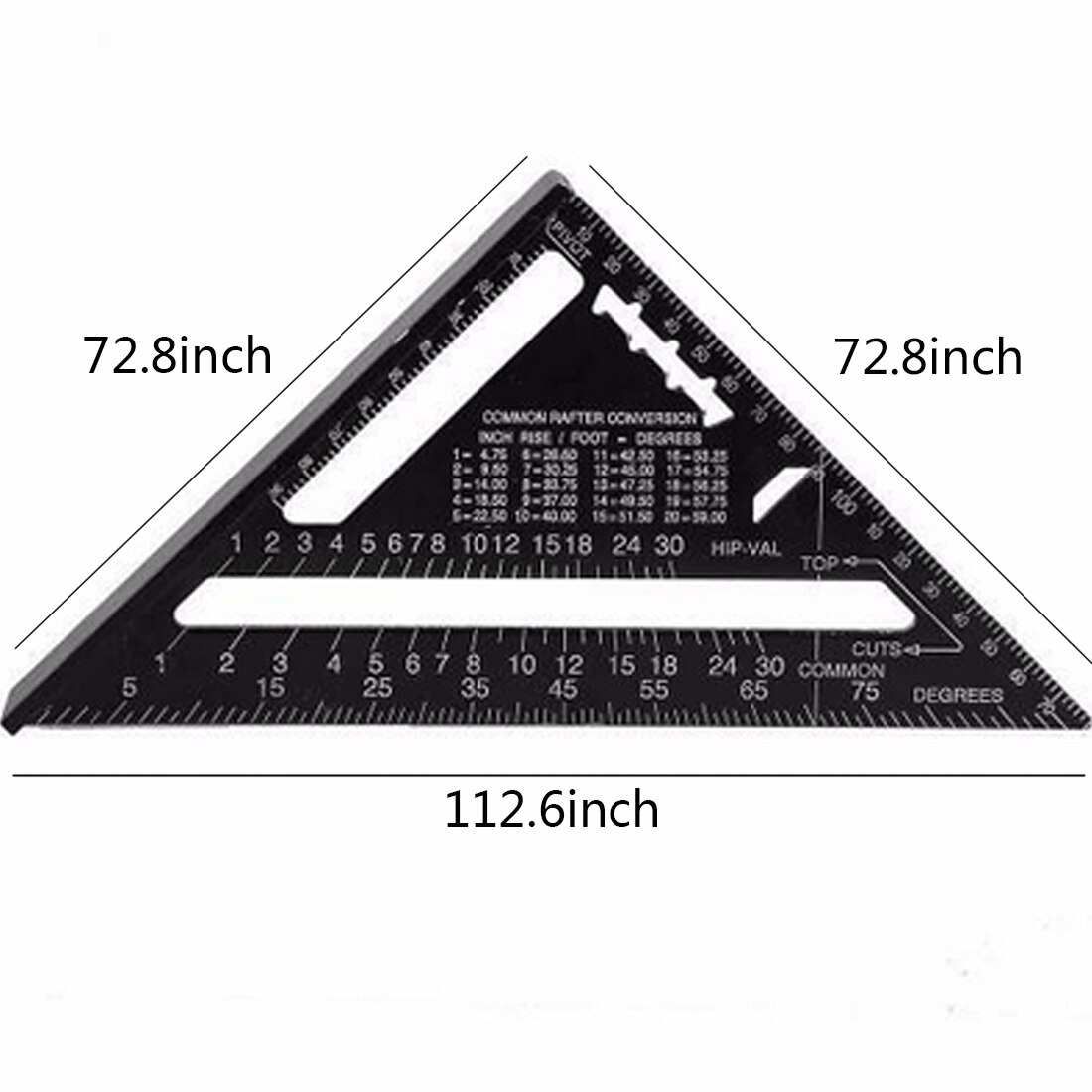 70mm Metric System Triangular Ruler Speed Square Protractor Double Scale Miter Framing Measurement Rule