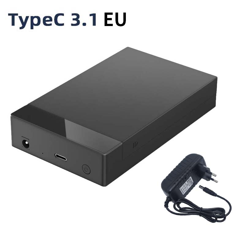 Tishric caixa de disco rígido externo 3.5 hdd ssd sata para usb 3.0 3.1/tipo c 3.5 Polegada caixa de gabinete de disco rígido para computador lapop: BRANCO