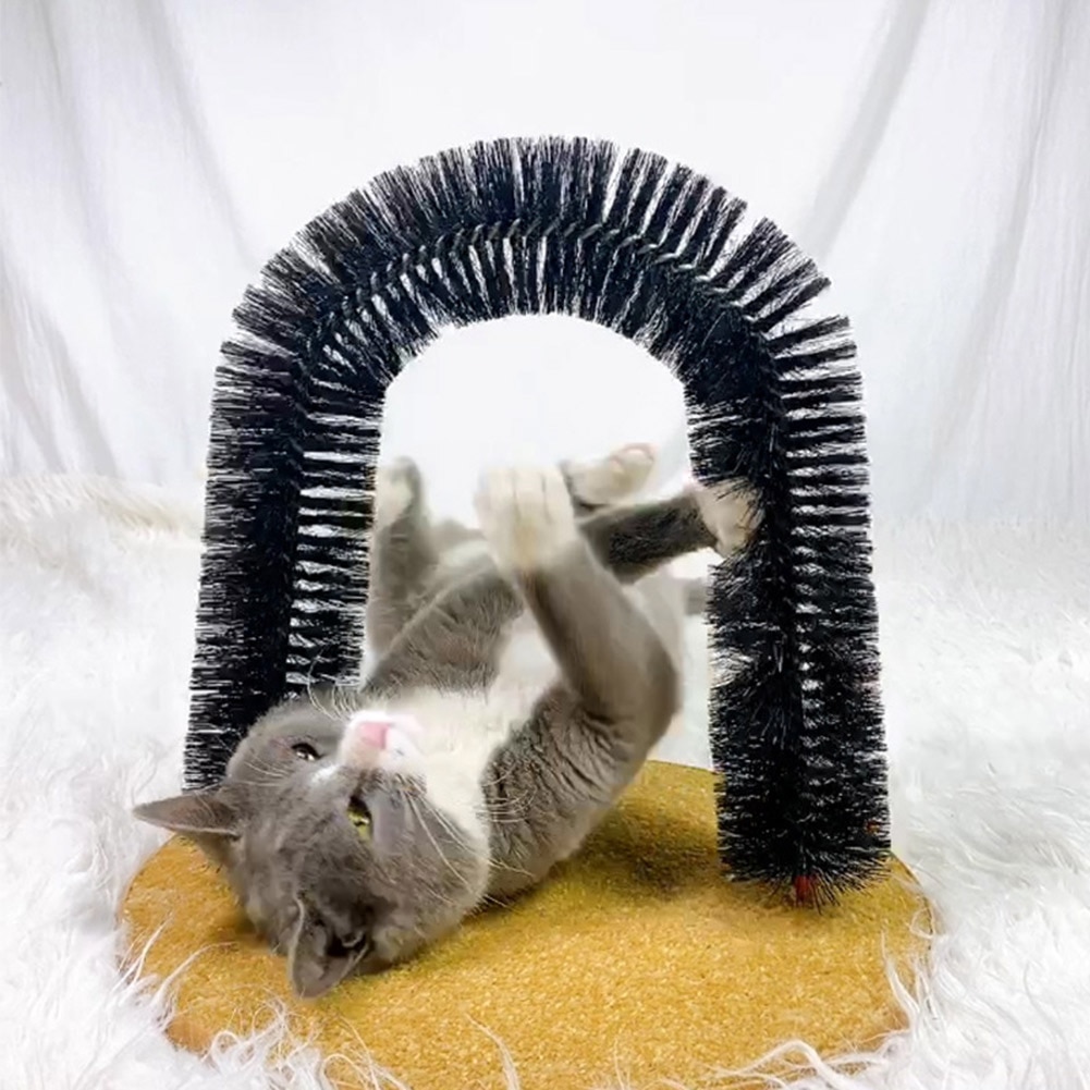 Funny Pet Massage Arch Automatische Borstel Katten Speelgoed Anti-Slip Krassen Apparaat Haar Borstel Verlichten Jeuk Tool