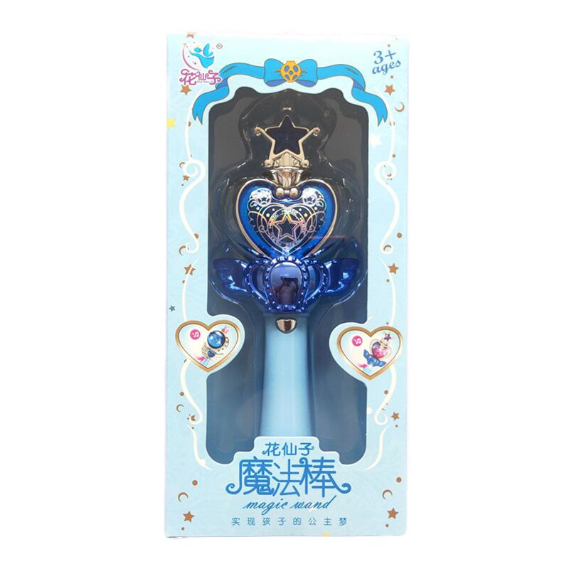 Flower Fairy Large Magic Wand Led Light Music Little Magic Fairy Princess Fairy Wand Girl Toy: Blue-83310