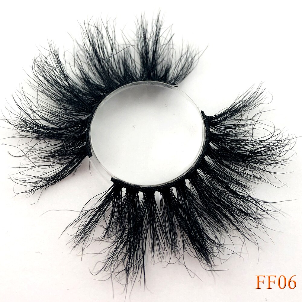 100% cils de vison 25mm cils moelleux en désordre 3D faux cils dramatiques longs cils naturels gros maquillage cils de vison