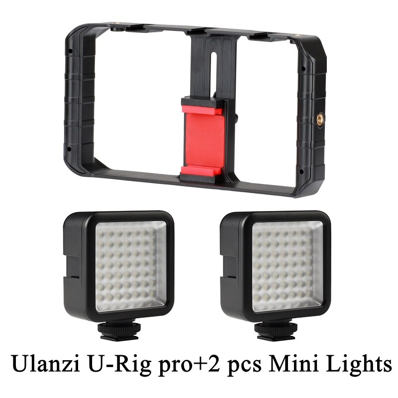 Ulanzi U Rig Pro Smartphone Video Rig Phone Stabilizer Grip Tripod Mount with Mic LED Light Port Microphone for iPhone Andriod: Bundle 4