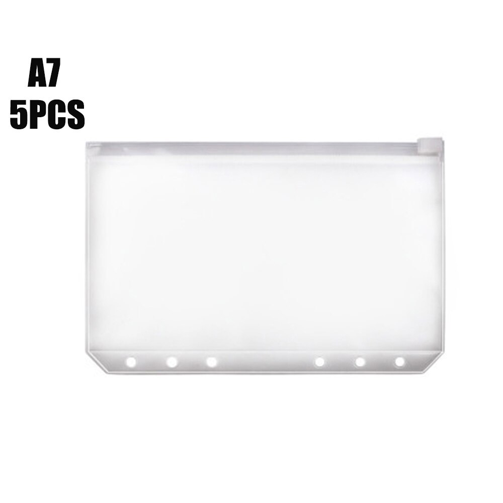 File Organizer Storage Folder Standard Transparent PVC Loose Leaf Pouch with Self-Styled Zipper Filing Binder Document: A7