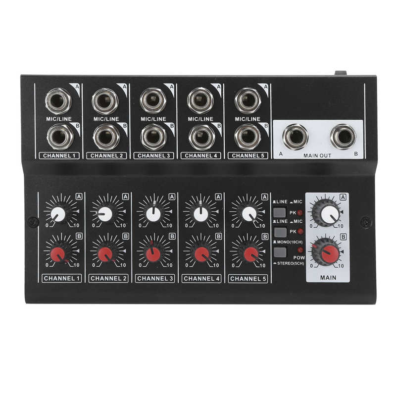 Draagbare 10-Kanaals Stereo Audio Sound Mixer Karaoke Microfoon Versterker Console 100-240V