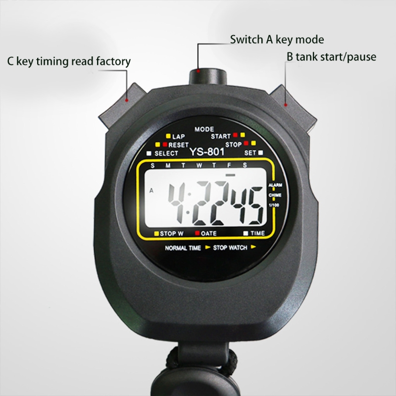 Multi-Function Electronic Digital Sport Stopwatch Timer Large Display with Date Time &amp; Alarm Function Sports Coaches