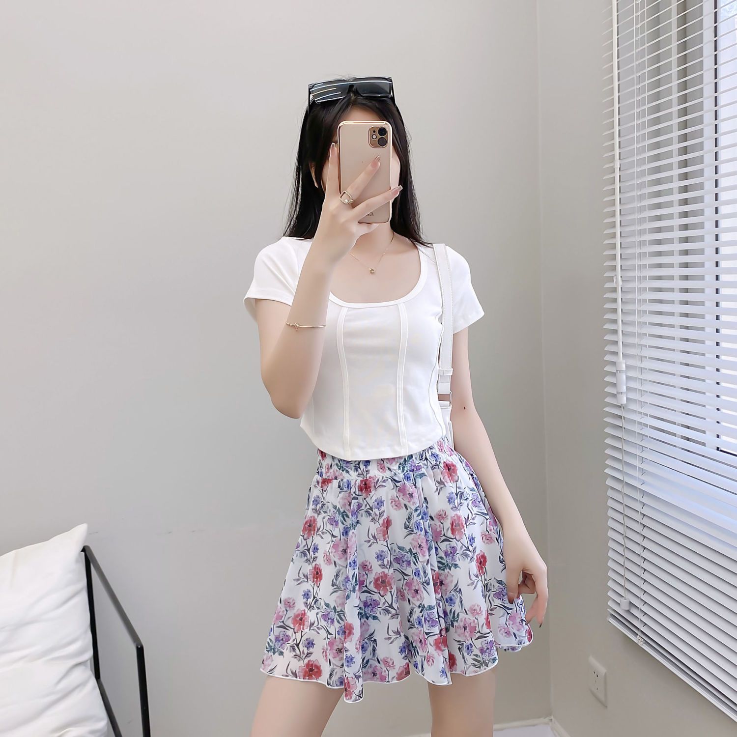 Falda de gasa para mujer, faldas cortas florales para mujer, ropa de tendencia 2025, ventas, coreana, ropa de calle Y2k Vintage