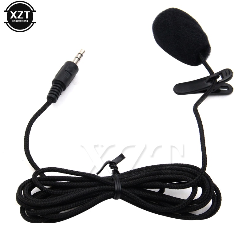 3.5mm Stereo Jack Mini Auto Microfoon Voor PC Auto Spreken Spraak Lezingen Microfoon ongeveer 2.4 m Lange Kabel