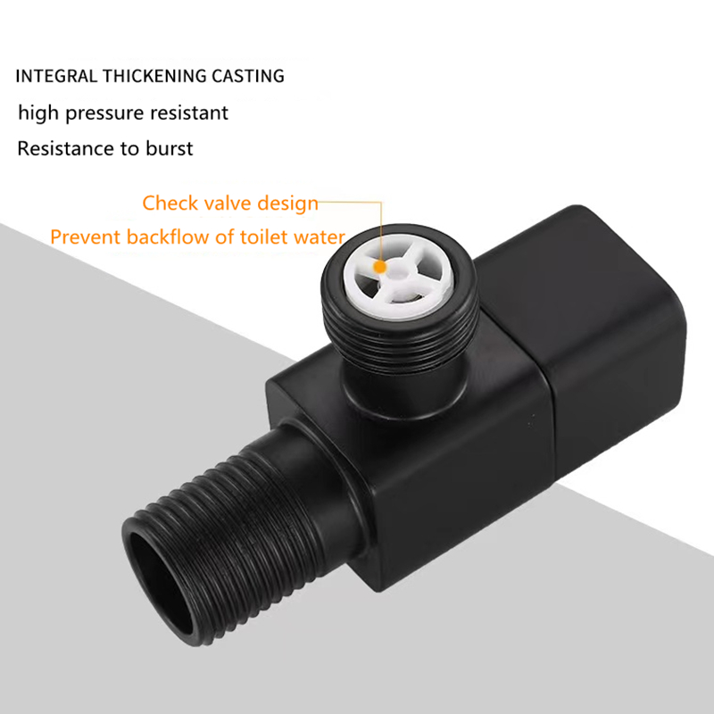 Black Angle Valve Toilet Check Valve All Copper Kitchen/Bathroom Four-points Universal Cold Switch Household Stop Valve