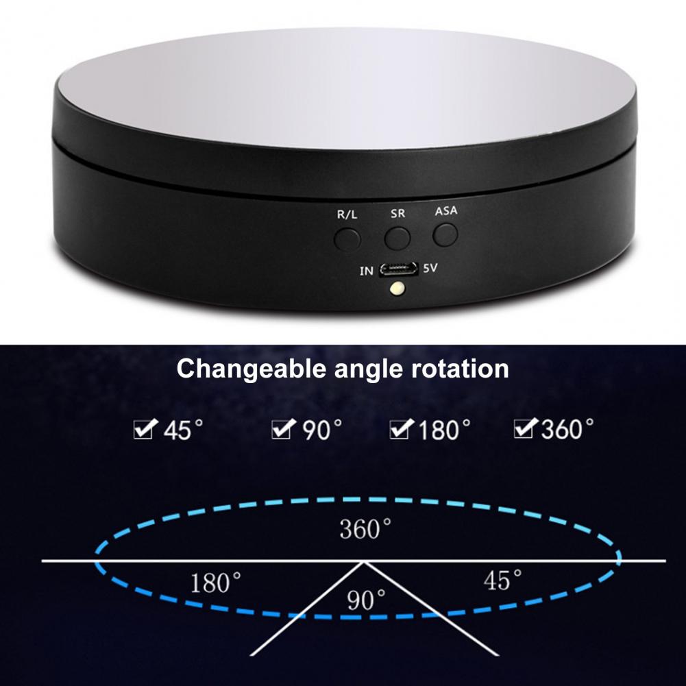 Electric Rotating Table Adjustable Three-Gear Speed Turntable Round Display Holder Stand Intelligent Charging Kitchen Cake Tools