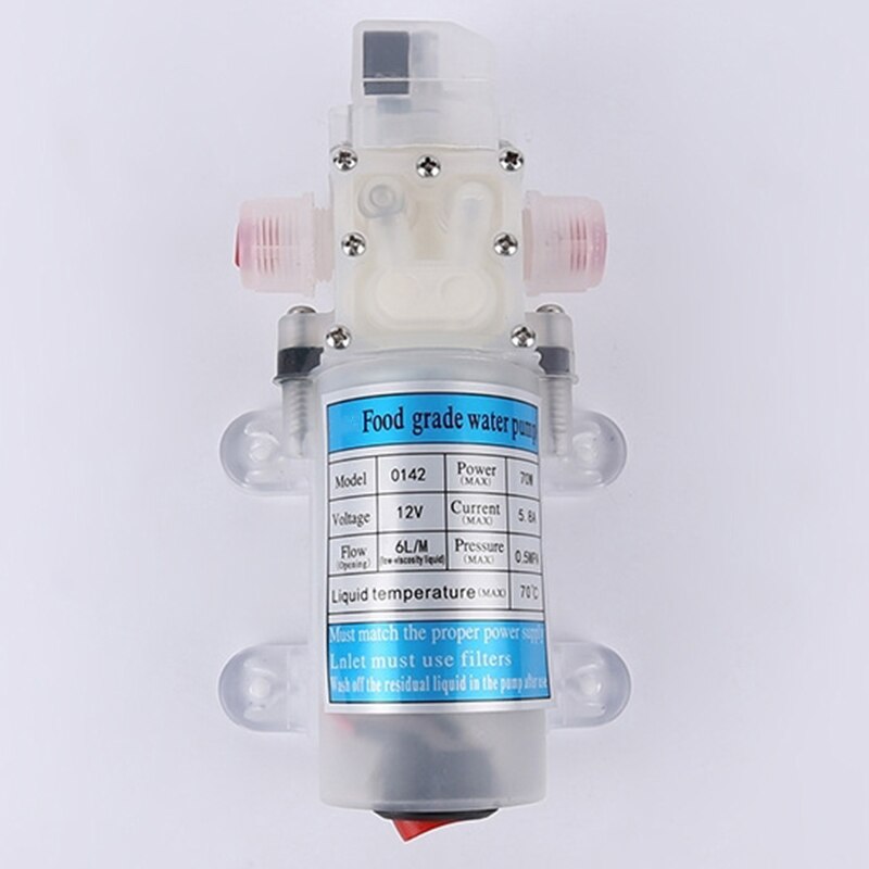 HHO-Dc 12V 70W Food Grade Self-Priming Diaphragm Water Pump with Switch Diaphragm Water Pump 6L/Min Self-Priming Booster Pump