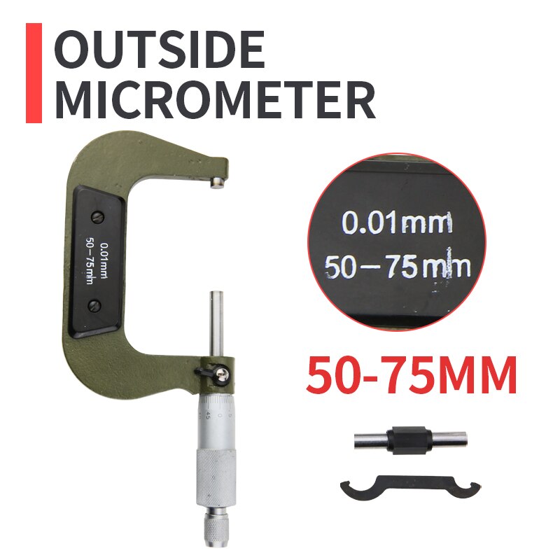Outside Micrometer Internal Diameter Measuring Tool Cemented Carbide Gauge Metric Caliper Internal Diameter Gage Gauge Tools: 50-75mm Outside