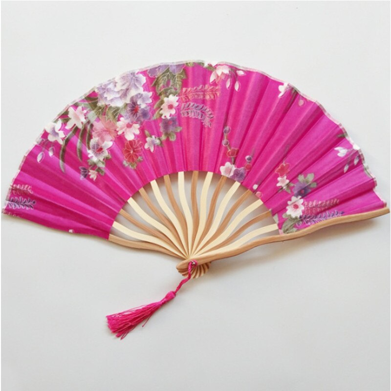 1PC Kreative Chinesische Klassische Blume Falten Hand Gehalten Prom Handwerk Fan Bambus Papier Party Hochzeit Geburtstag Dekor Jahrgang Bambus SW: 09