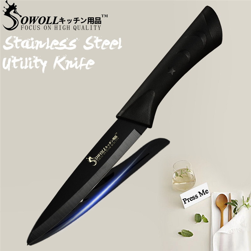 Sowoll superior 7 cr 17 ruostumattomasta teräksestä valmistettu keittiöveitsisetti sakset veitsenpidike japanilaiset keittiöveitset työkalut 8 kpl sarja: F .5 tuuman apuohjelma