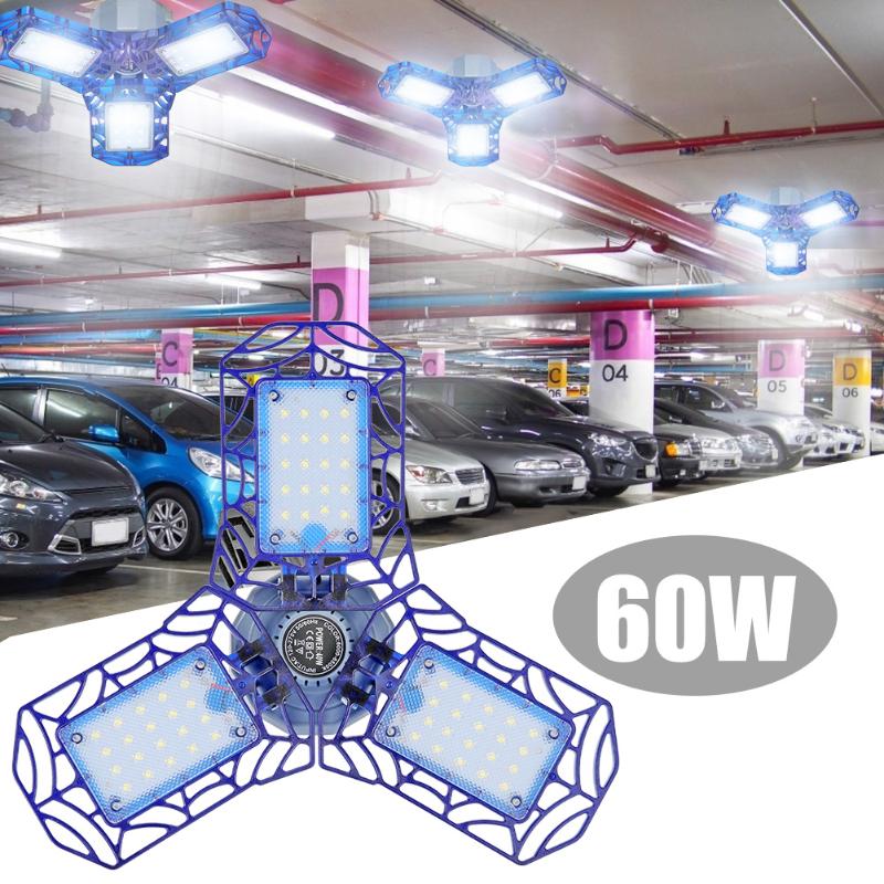 60W Super Bright Garage Light Industrial Lighting E27 LED Light Bulb Folding Industrial Lamp Workshop pendant lamp Floodlight