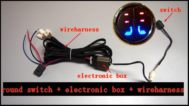 car heater car seat heat switch and wireharness only,kinds of heat switch to choose: round dual dial