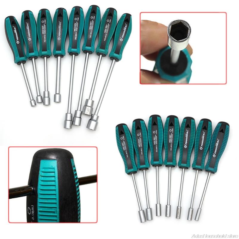 4/5/6/7/8/9/10/11/12/13/14 mm Metal Socket Driver Wrench Screwdriver Hex Nut Key Nutdriver Hand Tool no12 21