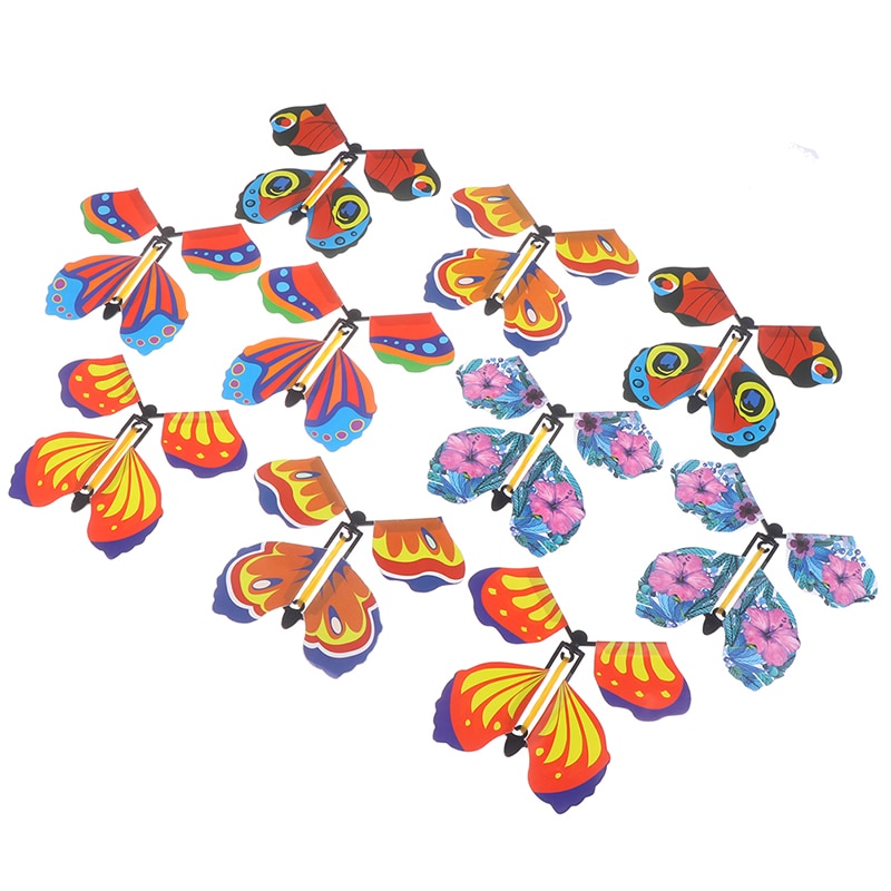 10 stk den magiske sommerfugl flyvende sommerfugl med kortlegetøj med tomme hænder solsommerfugl bryllup magiske rekvisitter magiske tricks
