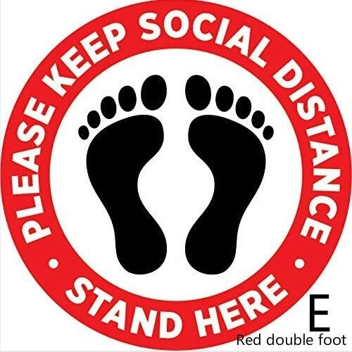 Keep Your Distance Safety Floor Sign Social Distance Circular Floor Sticker Anti Slip Mat: E
