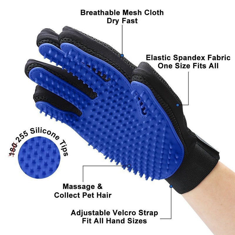 Guante para mascotas, guante de aseo para gatos, cepillo para quitar el pelo de gato, guantes, peine para perros, removedor de pelo de baño para gatos, cepillo de masaje limpio para animales