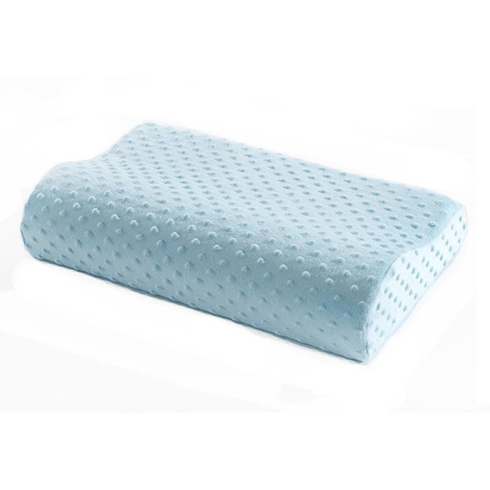 Modernplain färgad nonwoven slow rebound memory foam ortopedisk latex nackkudde rosa blå vit sängkläder livmoderhalssjukvård: Blå