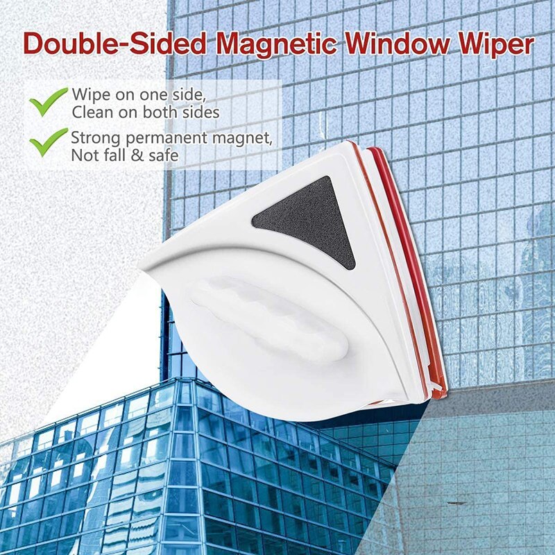 Glas dobbelt side magnet vinduespudser visker magnetisk børste til vinduespudsning aftør glas blæsende magnetisk glas gnid børste