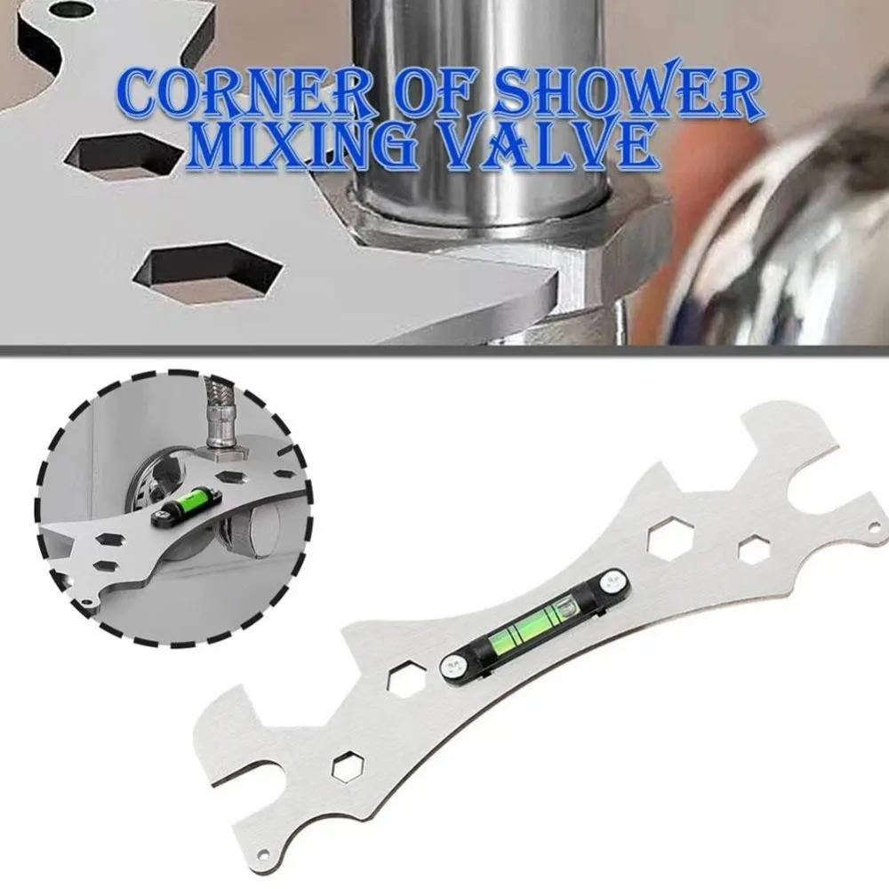 Multifunctional Faucet Installation Wrench Thickened with Level Gauge Bend Angle Leveling Wrench Durable