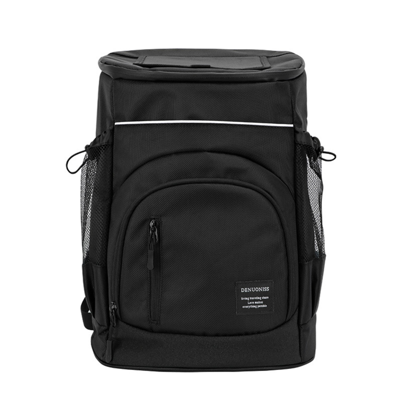 30L Refrigerator Bag Soft Large 36 Cans Insulated Cooler Backpack Thermal Isothermal Fridge Travel Beach Ice Beer Backpacks: Beige