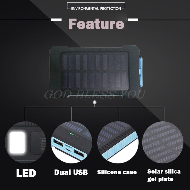 LED Duplo Portas USB Painel Solar Power Bank Caso Carregador de estilo Conciso e moda DIY Caixa de Kits Para Samsung Gota grátis