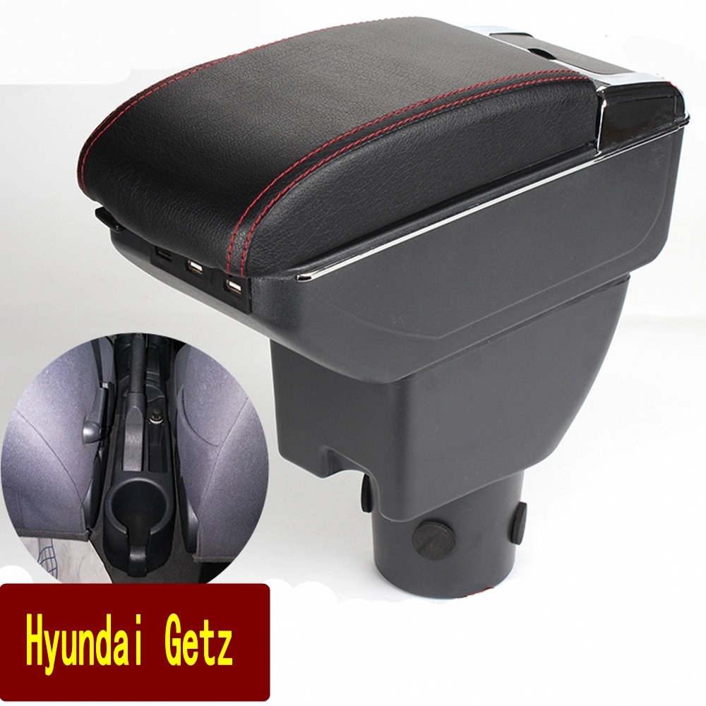 Auto Armlehne Für Hyundai Getz Drehbare zentralen Speicher inhalt Lagerung Kasten mit Aschenbecher USB Ladung Auto dekoration zubehör