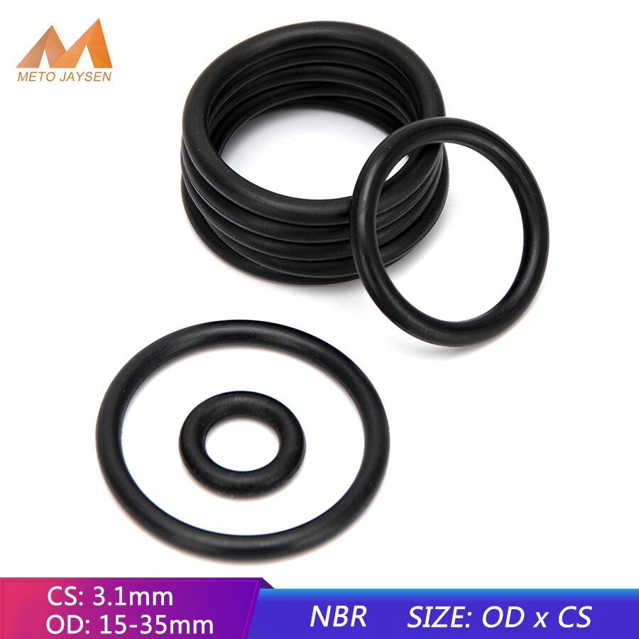 50 stück nbr-nitrilkautschuk-dichtungs-o-ringe, dichtungsersatz,  od 15mm-35mm cs 3.1mm schwarze unterlegscheiben  s86 diy-zubehör