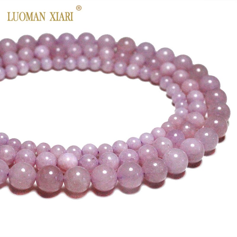 Fijne Aaa Natuurlijke Kunzite Ronde Natuurlijke Edelsteen Kralen Voor Sieraden Maken Diy Armband Ketting 6/8/10 Mm Strand 15''