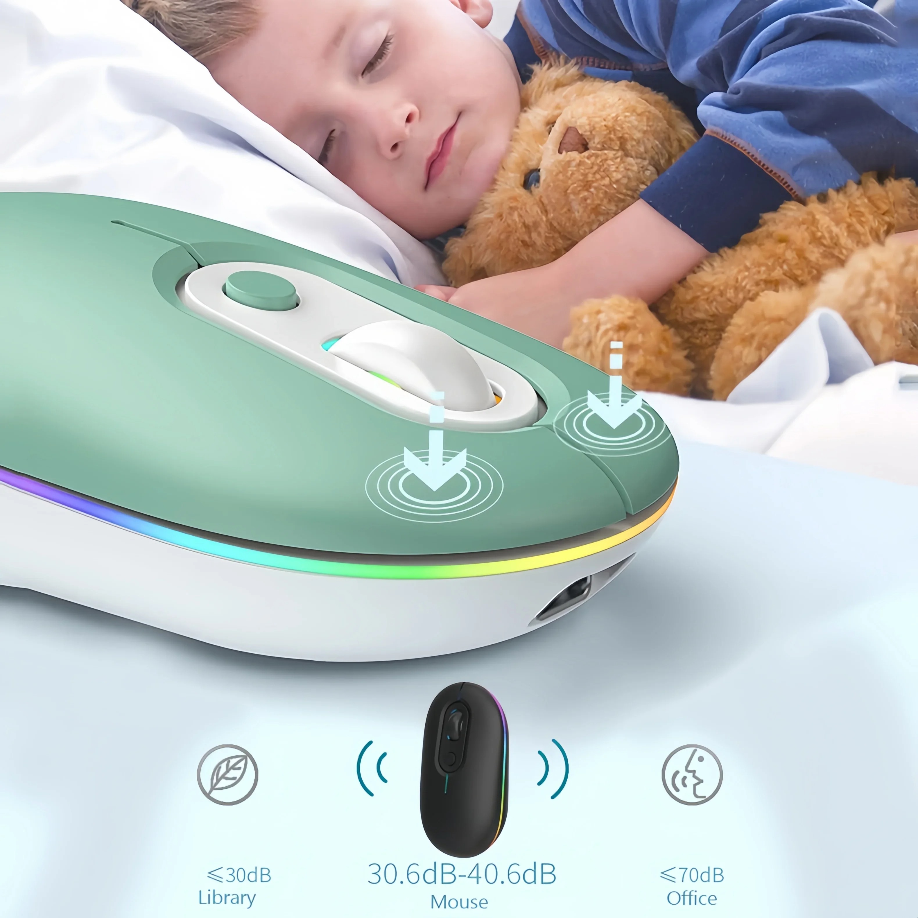 Wireless Mouse Bluetooth 5.2 5.0 2.4G Rechargeable RGB Mouse 1600 DPI Charging Gaming Mouse For MacBook iPad Tablet Laptop