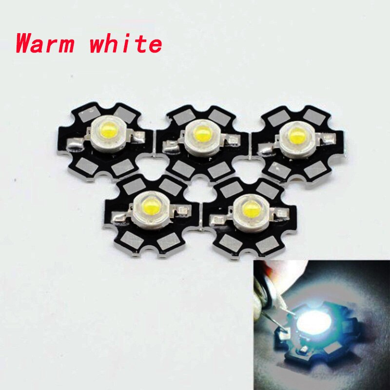 High Power LED Chip CREE 1W 3W LED Light Emitting Diode Warm White + 20mm Aluminum Star Base PCB LED Beads Spot Light Bulb 10pcs: Fluorescence Yellow