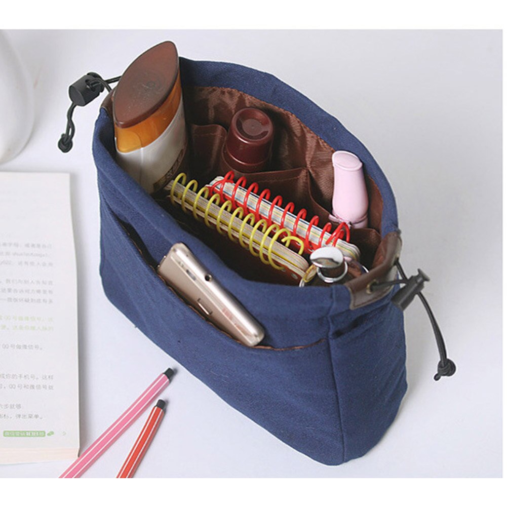 Canvas Purse Organizer Bag Organizer Insert with Compartments Makeup Travel Storage Handbag Best -WT