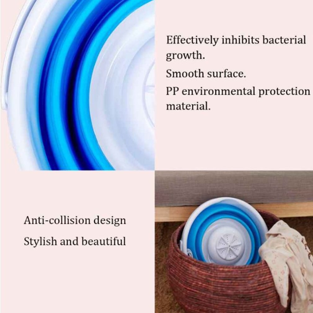 Folding Washing Machine Ultrasonic Turbo Mini Washing Machine Mini Socks And Panties Cleaning Artifact
