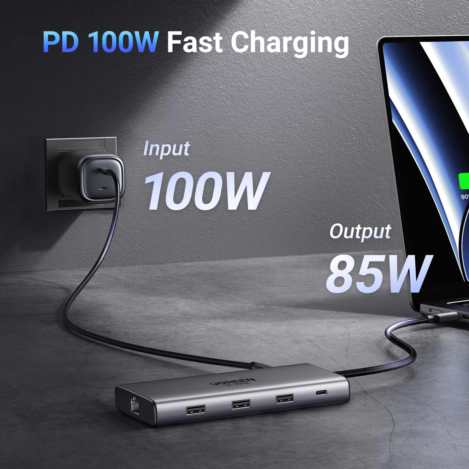 UGREEN Dual HDMI HUB USB 8K HDMI Adapter 10 W 1 Splitter z RJ45 USB 3.0 PD 100W stacji dokującej do macbooka Pro Air M2 M1 USB C HUB